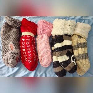 Lot of 5 Pairs of Slipper Socks